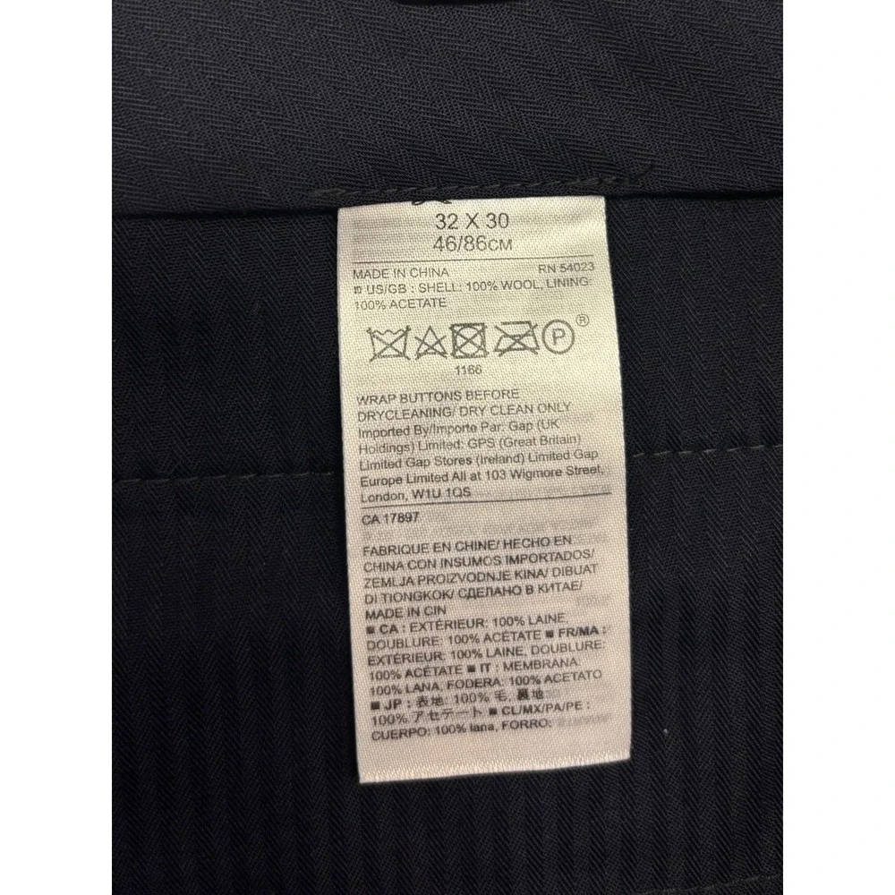 Banana Republic 32x30 Navy Blue Plaid Dress Pants Trousers Marlane Wool Slim Fit